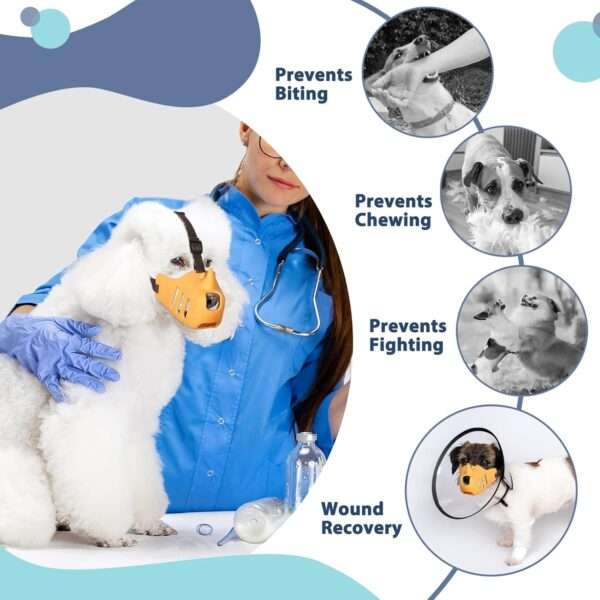 Bozal de silicona suave con diseño de rinoceronte para perros.