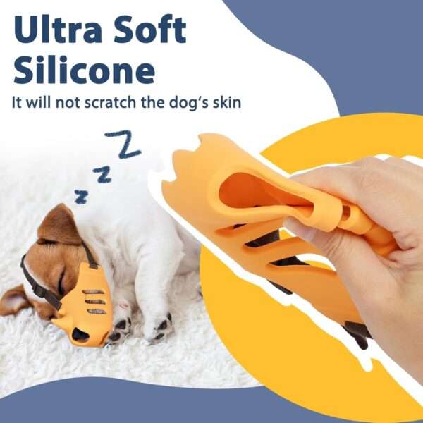 Bozal de silicona suave con diseño de rinoceronte para perros.