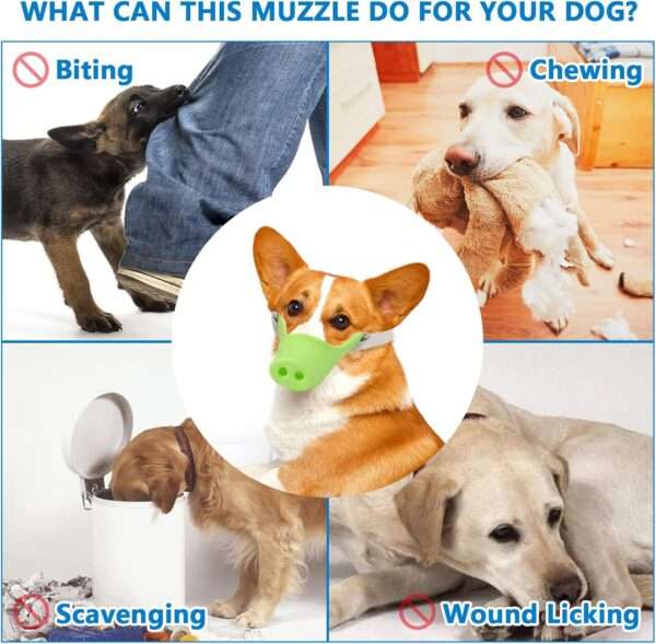 Bozal de silicona suave para perros pequeños y medianos, como caniches. Es un bozal que permite jadear y beber.