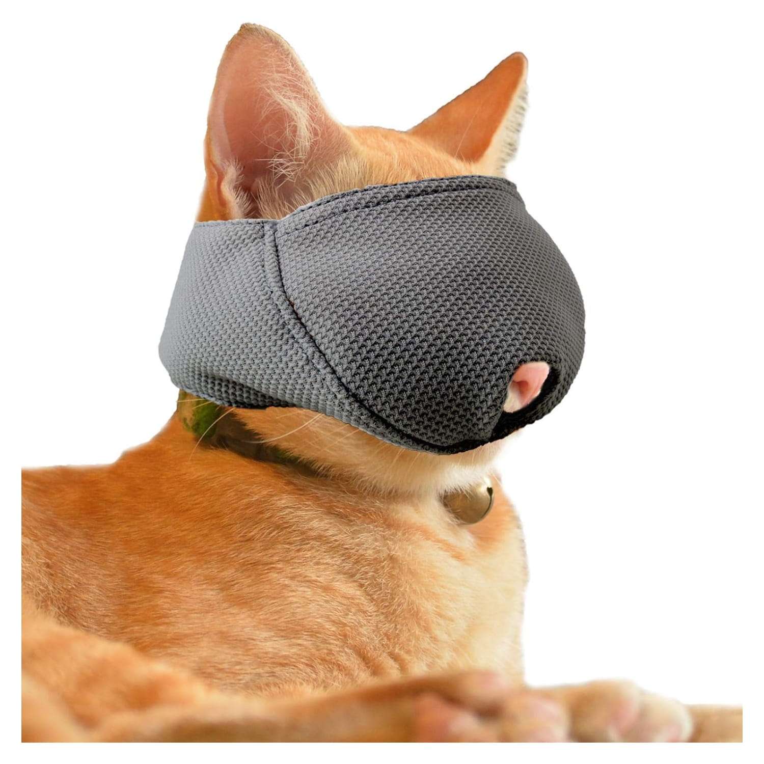 Bozal de tela suave y flexible para gatos.