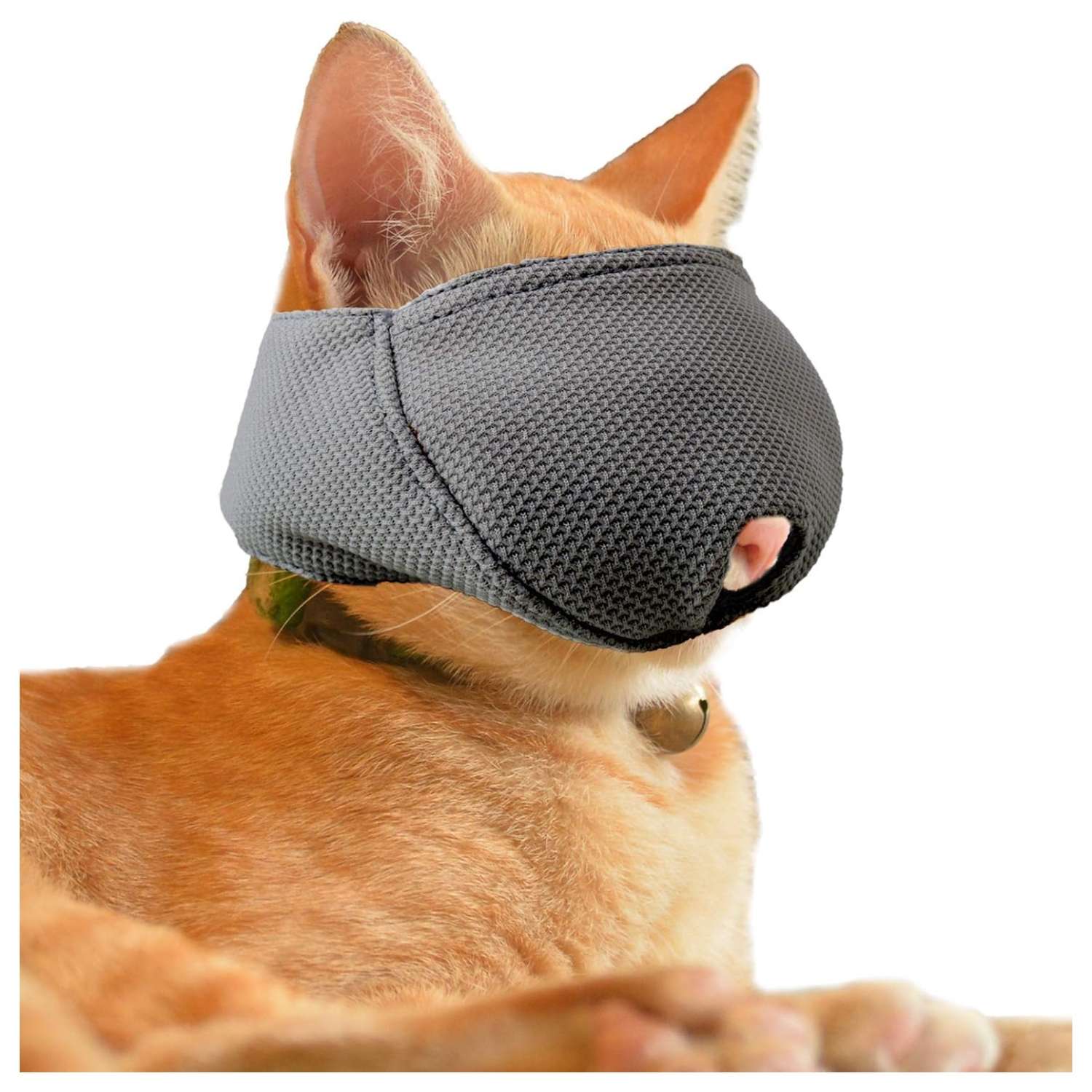 Bozal de tela suave y flexible para gatos.