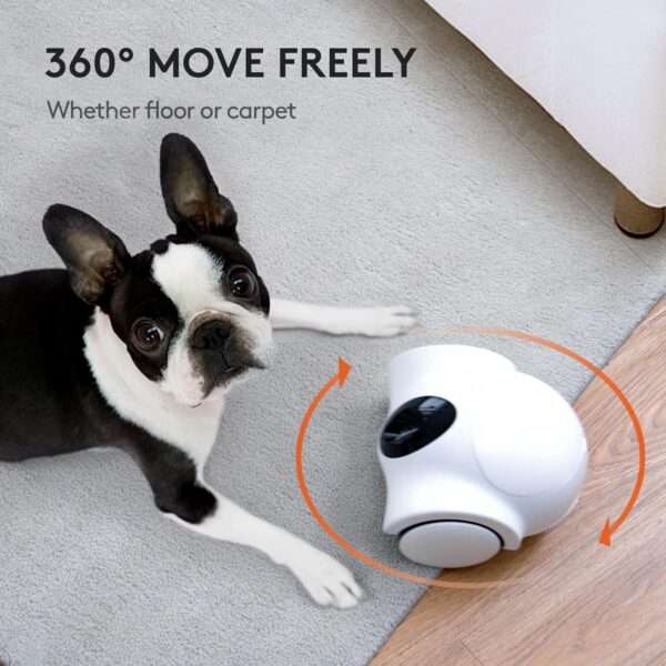 Cámara inteligente para mascotas con dispensador de golosinas, robot móvil, Full HD 1080P, Wi-Fi y visión nocturna.