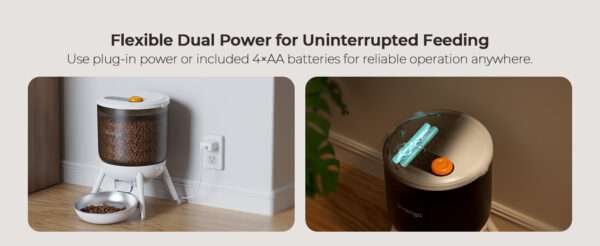 Comedero automático para gatos, programable, con doble fuente de alimentación y capacidad de 3 litros en Chile.