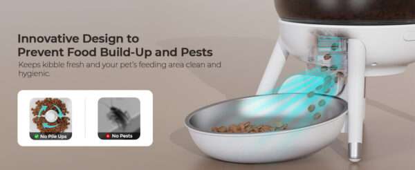 Comedero automático para gatos, programable, con doble fuente de alimentación y capacidad de 3 litros en Chile.