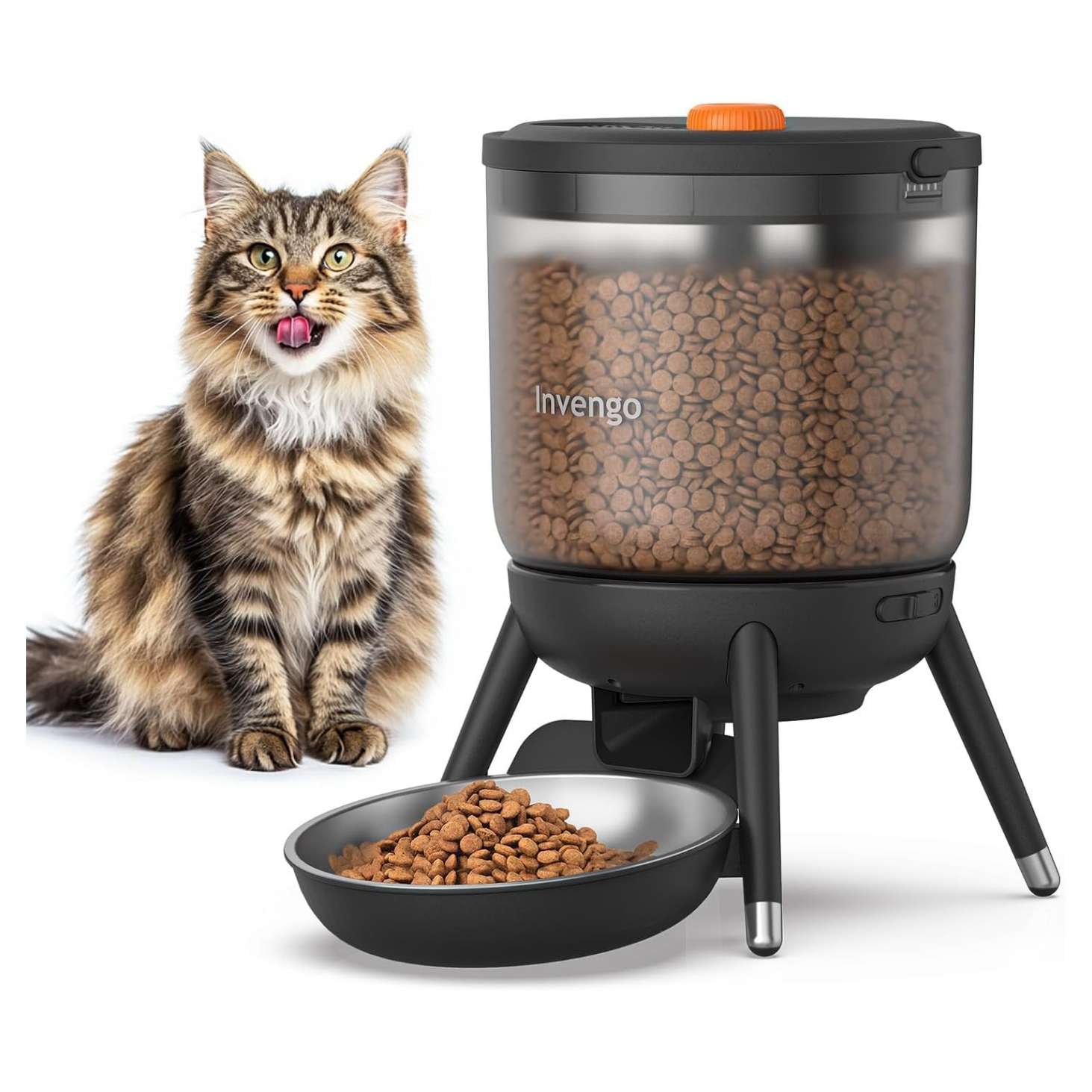Comedero automático para gatos, programable, con doble fuente de alimentación y capacidad de 3 litros en Chile.
