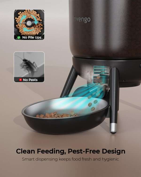 Comedero automático para gatos, programable, con doble fuente de alimentación y capacidad de 3 litros en Chile.