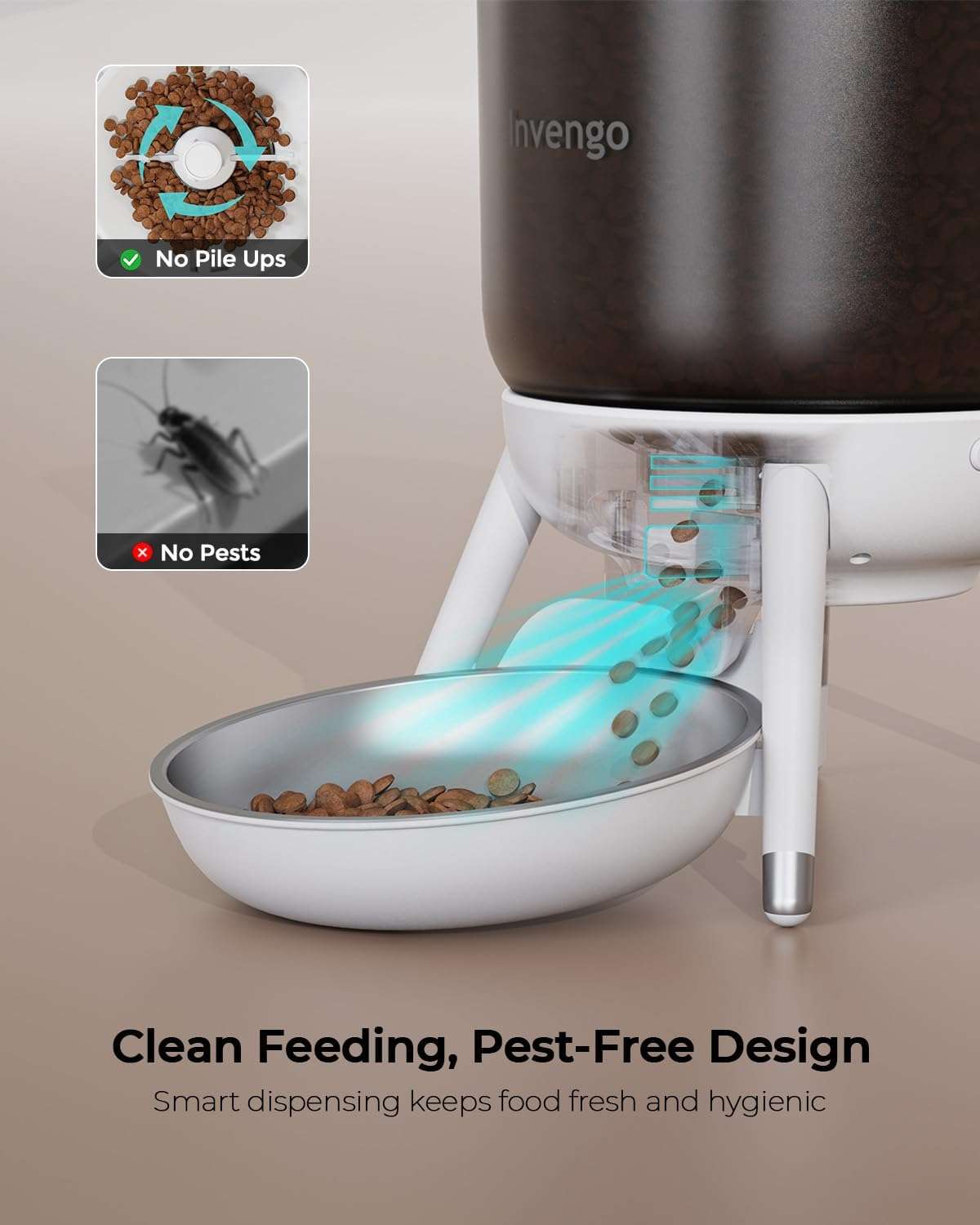 Comedero automático para gatos, programable, con doble fuente de alimentación y capacidad de 3 litros en Chile.
