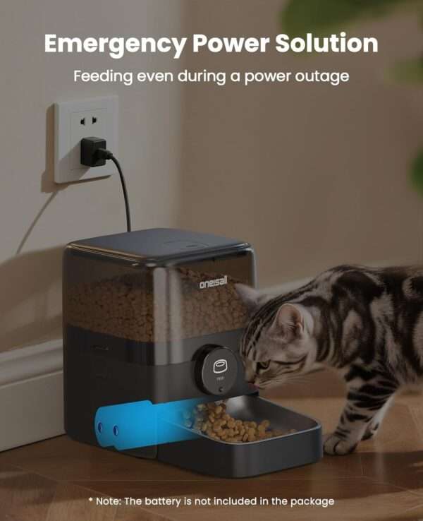 Comedero automático para gatos, programable, con capacidad de 3 litros, ideal para croquetas grandes en Chile.