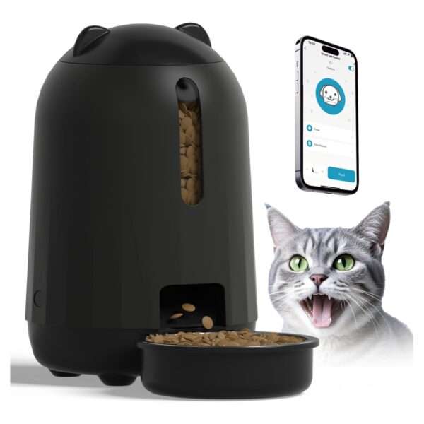 Comedero automático Wi-Fi para gatos, capacidad de 3 litros, con doble fuente de alimentación para Chile.