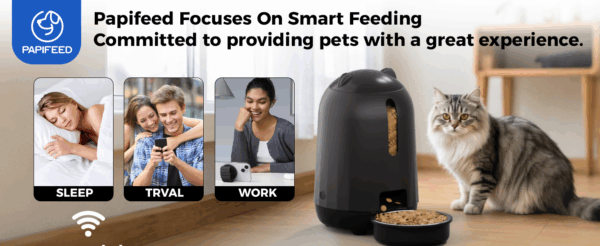 Comedero automático Wi-Fi para gatos, capacidad de 3 litros, con doble fuente de alimentación para Chile.