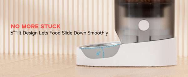 Comedero automático para gatos, con batería recargable, capacidad de 4 litros y Wi-Fi de doble banda en Chile.