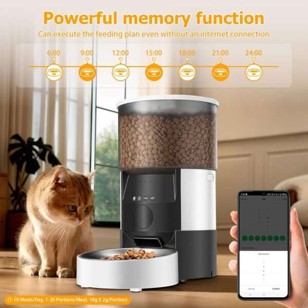 Comedero automático Wi-Fi para gatos y perros, capacidad de 3 litros, con control por aplicación para Chile.