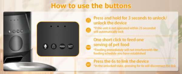 Comedero automático Wi-Fi para gatos y perros, capacidad de 3 litros, con control por aplicación para Chile.