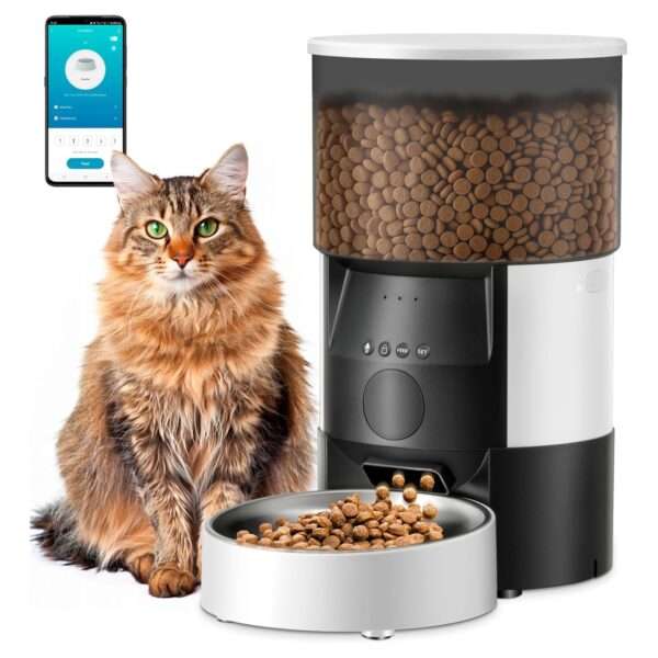 Comedero automático Wi-Fi para gatos y perros, capacidad de 3 litros, con control por aplicación para Chile.