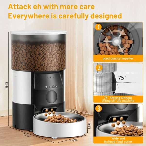 Comedero automático Wi-Fi para gatos y perros, capacidad de 3 litros, con control por aplicación para Chile.
