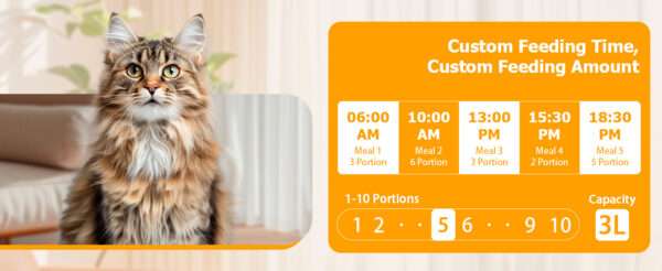 Comedero automático Wi-Fi para gatos y perros, capacidad de 3 litros, con control por aplicación para Chile.