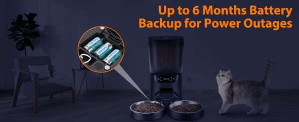 Comedero automático para 2 gatos, programable, con cuencos dobles de acero inoxidable y capacidad de 5 litros en Chile.