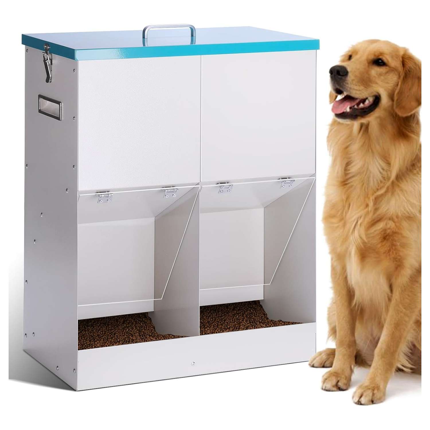 Comedero automático de 20 kg para dos perros grandes, ideal para razas grandes.