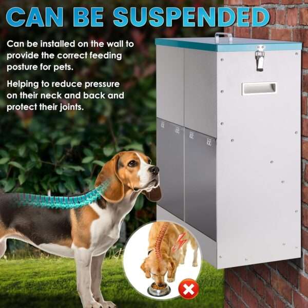 Comedero automático de 20 kg para dos perros grandes, ideal para razas grandes.