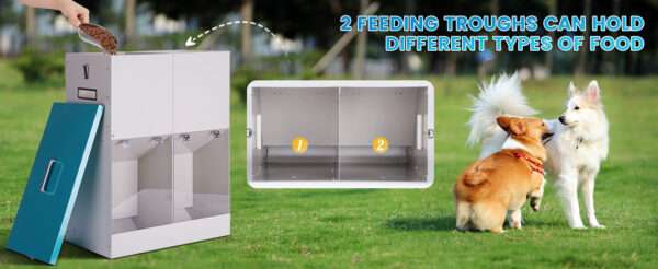Comedero automático de 20 kg para dos perros grandes, ideal para razas grandes.