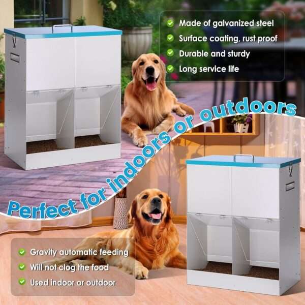 Comedero automático de 20 kg para dos perros grandes, ideal para razas grandes.
