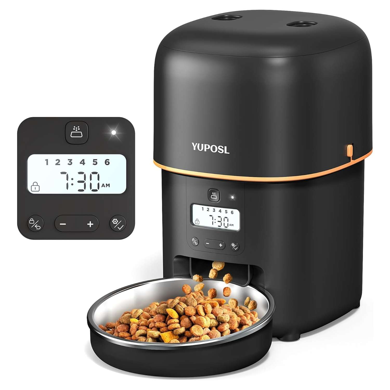 Comedero automático para gatos de 2 litros, programable, con batería de larga duración, ideal para Chile.