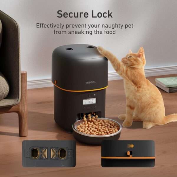 Comedero automático para gatos de 2 litros, programable, con batería de larga duración, ideal para Chile.