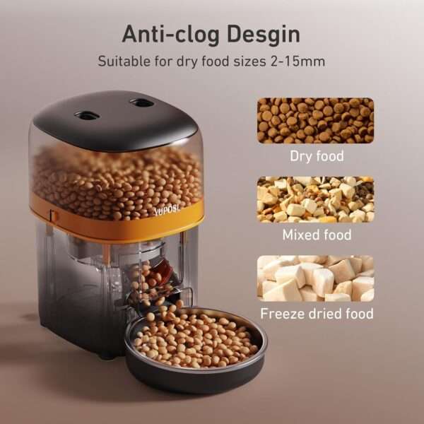 Comedero automático para gatos de 2 litros, programable, con batería de larga duración, ideal para Chile.