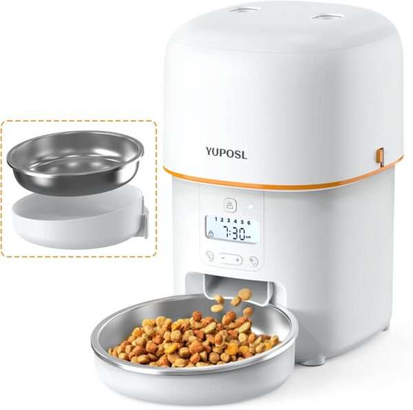 Comedero automático para gatos de 2 litros, programable, con batería de larga duración, ideal para Chile.