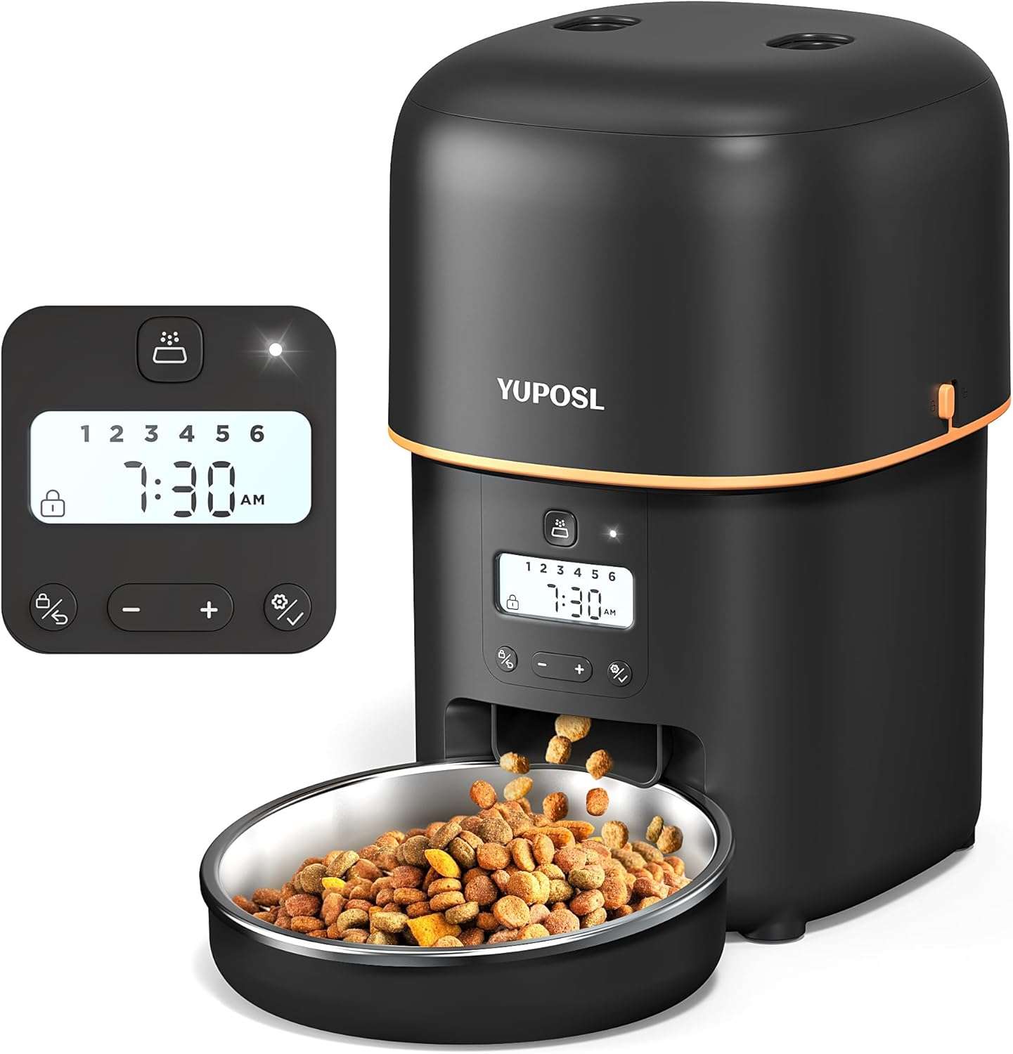 Comedero automático para gatos de 2 litros, programable, con batería de larga duración, ideal para Chile.