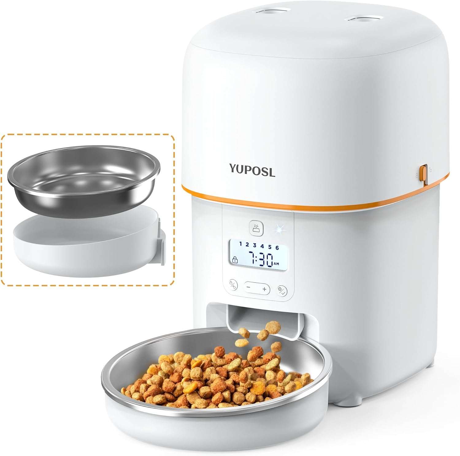 Comedero automático para gatos de 2 litros, programable, con batería de larga duración, ideal para Chile.