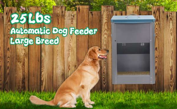 Comedero automático para perros grandes, gran capacidad de 11 kg, ideal para uso exterior en Chile.