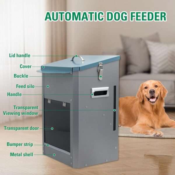 Comedero automático para perros grandes, gran capacidad de 11 kg, ideal para uso exterior en Chile.