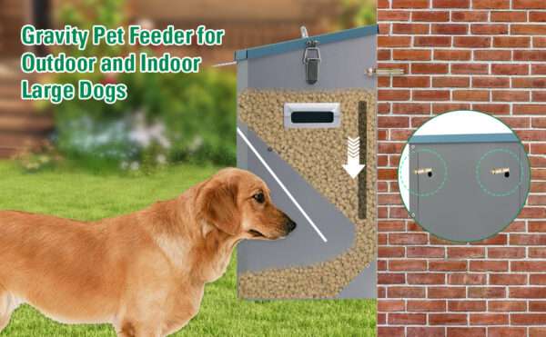 Comedero automático para perros grandes, gran capacidad de 11 kg, ideal para uso exterior en Chile.