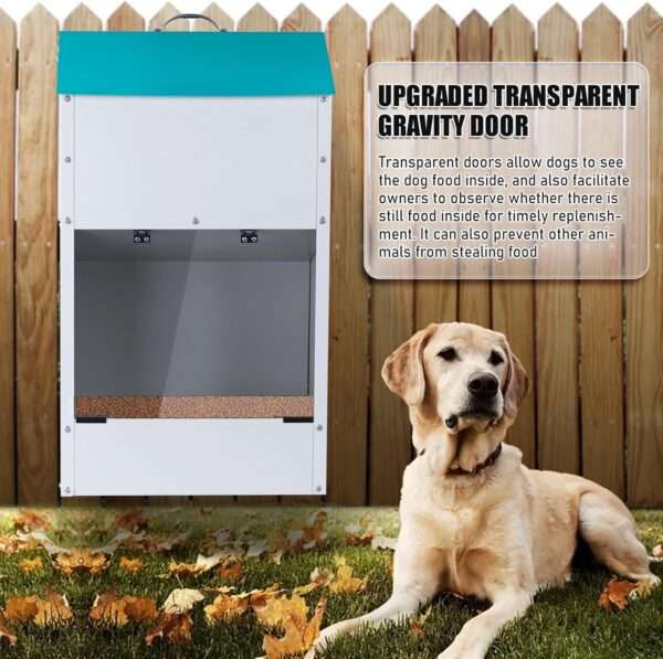 Comedero automático para perros grandes, de acero galvanizado, con capacidad de 22 kg, ideal para Chile.