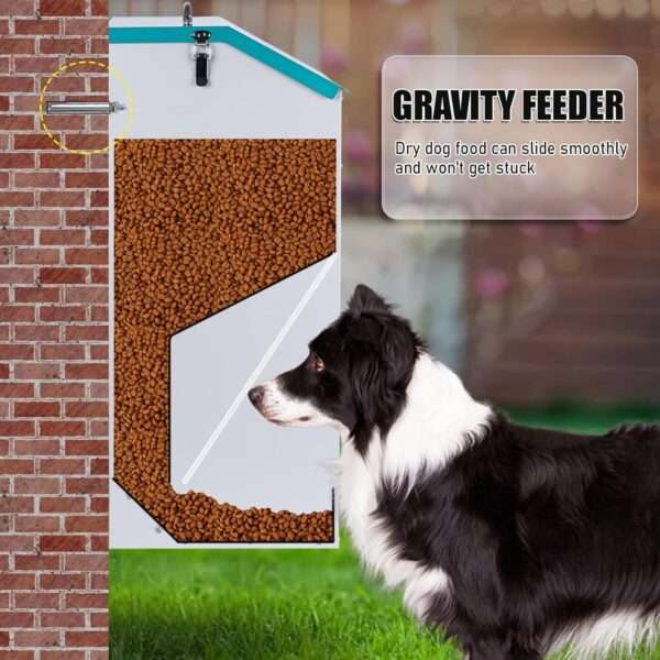 Comedero automático para perros grandes, de acero galvanizado, con capacidad de 22 kg, ideal para Chile.