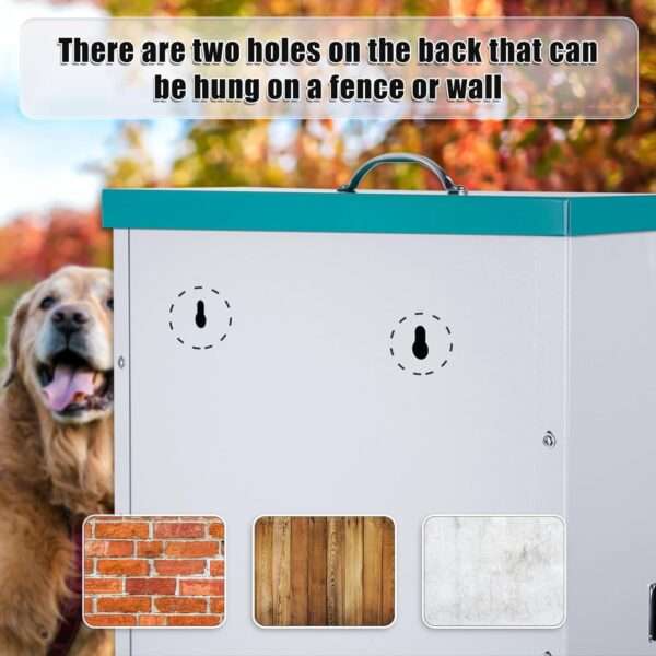 Comedero automático para perros grandes, de acero galvanizado, con capacidad de 22 kg, ideal para Chile.