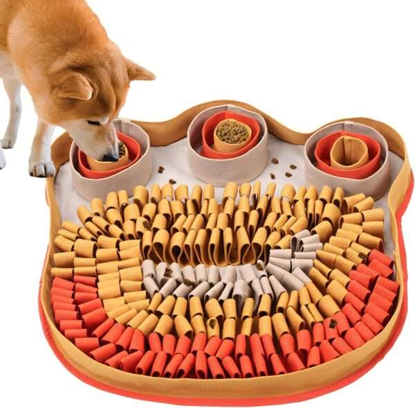 Alfombrilla de olfateo para perros. Es un juguete que fomenta la estimulación mental y el entrenamiento.