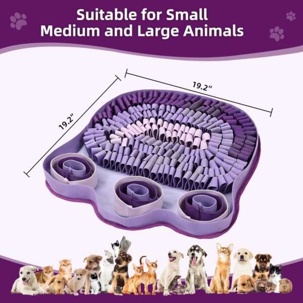 Alfombrilla de olfateo para perros. Es un juguete que fomenta la estimulación mental y el entrenamiento.