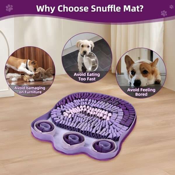 Alfombrilla de olfateo para perros. Es un juguete que fomenta la estimulación mental y el entrenamiento.