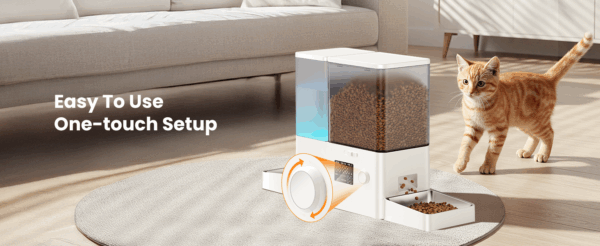 Comedero y bebedero automático 2 en 1 para perros y gatos, con cuencos de acero inoxidable.