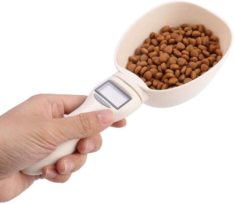 Cuchara medidora digital para alimentos de perro y gato.