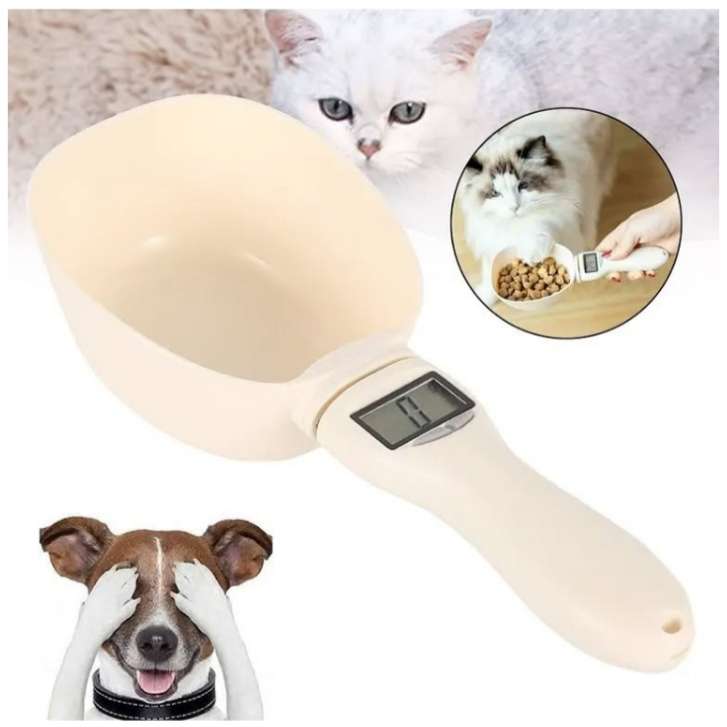 Cuchara medidora digital para alimentos de perro y gato.