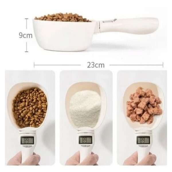 Cuchara medidora digital para alimentos de perro y gato.