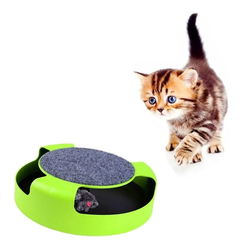 Juguete interactivo para gatos, atrapa ratón.