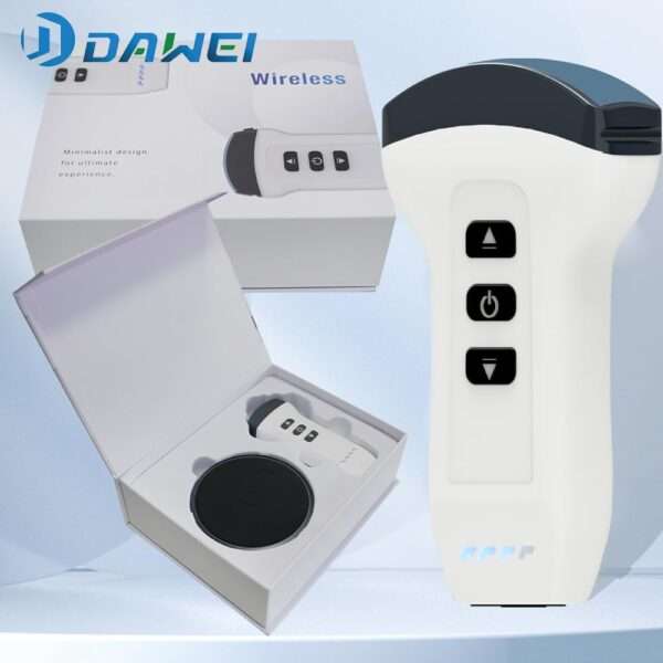 Ecógrafo Doppler color inalámbrico con doble sonda, ideal para diagnóstico veterinario.
