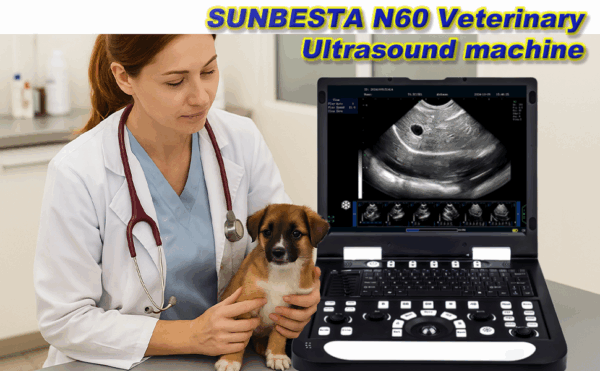 Ecógrafo veterinario N60 basado en PC con pantalla de 15 pulgadas para uso clínico.