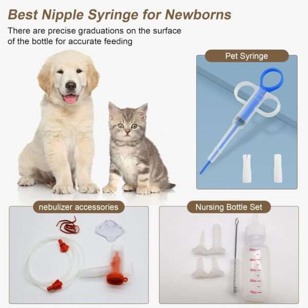 Incubadora neonatal con calefacción para cachorros y gatitos, incluye kit de crianza.