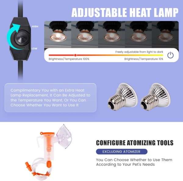 Incubadora neonatal con calefacción y oxigenador, incluye kit de parto para cachorros y gatitos.