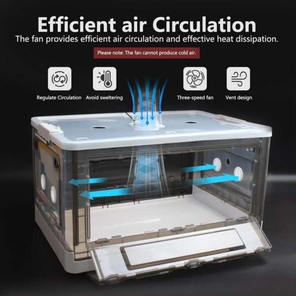Incubadora para cachorros y gatitos con calefacción y ventilador.
